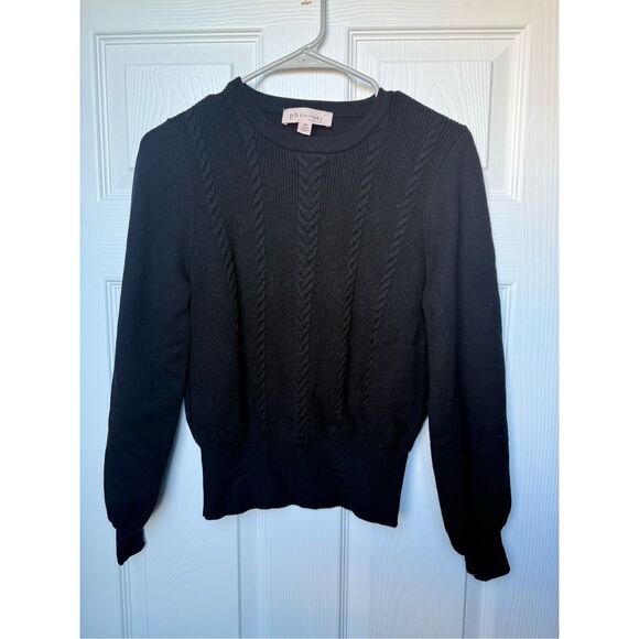 Philosophy Sweaters - Philosophy Sweater Medium Women's Black Cable Knit Crew Neck Soft